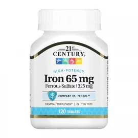 Залізо 21st Century Iron 65 mg Ferrous Sulfate 325 mg - 120 tabs