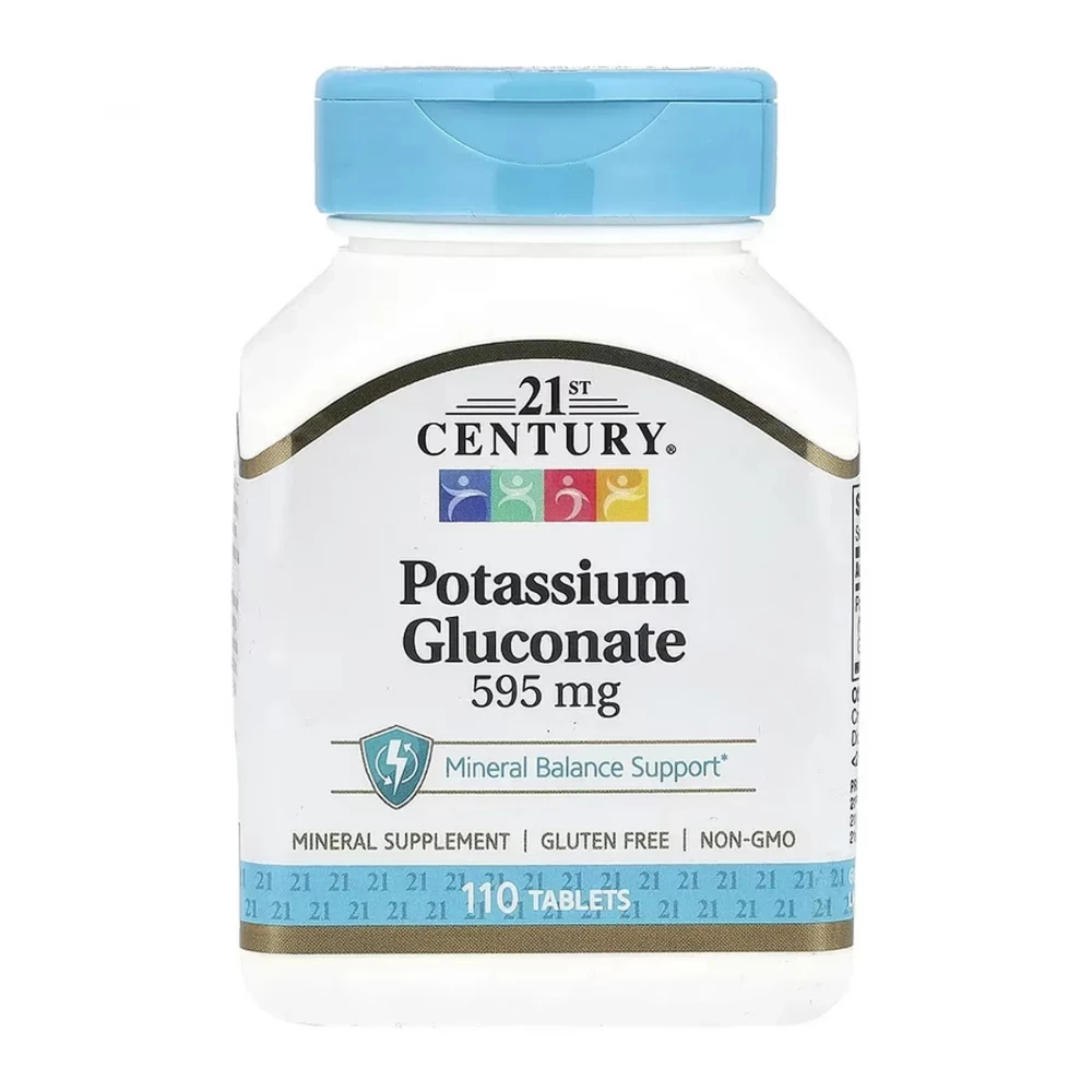 Калію глюконат 21st Century Potassium Gluconate 595 mg - 110 tabs