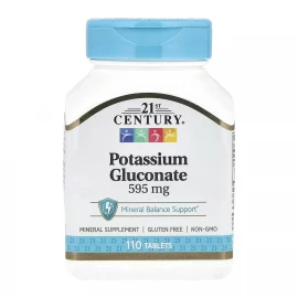 Калію глюконат 21st Century Potassium Gluconate 595 mg - 110 tabs