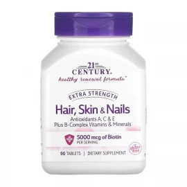 Комплекс 21st Century Hair, Skin & Nails Extra Strength - 90 tabs