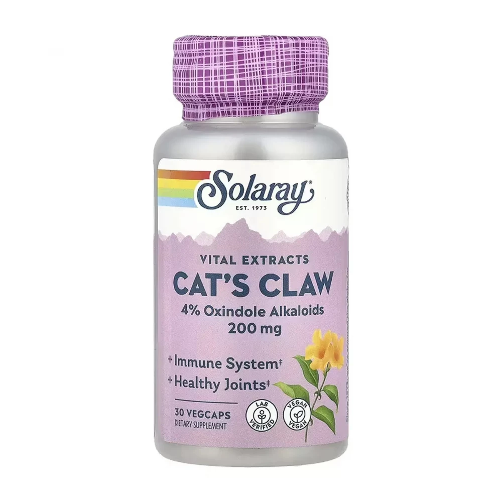 Котячий кіготь Solaray Cat's Claw 200 mg - 30 vcaps
