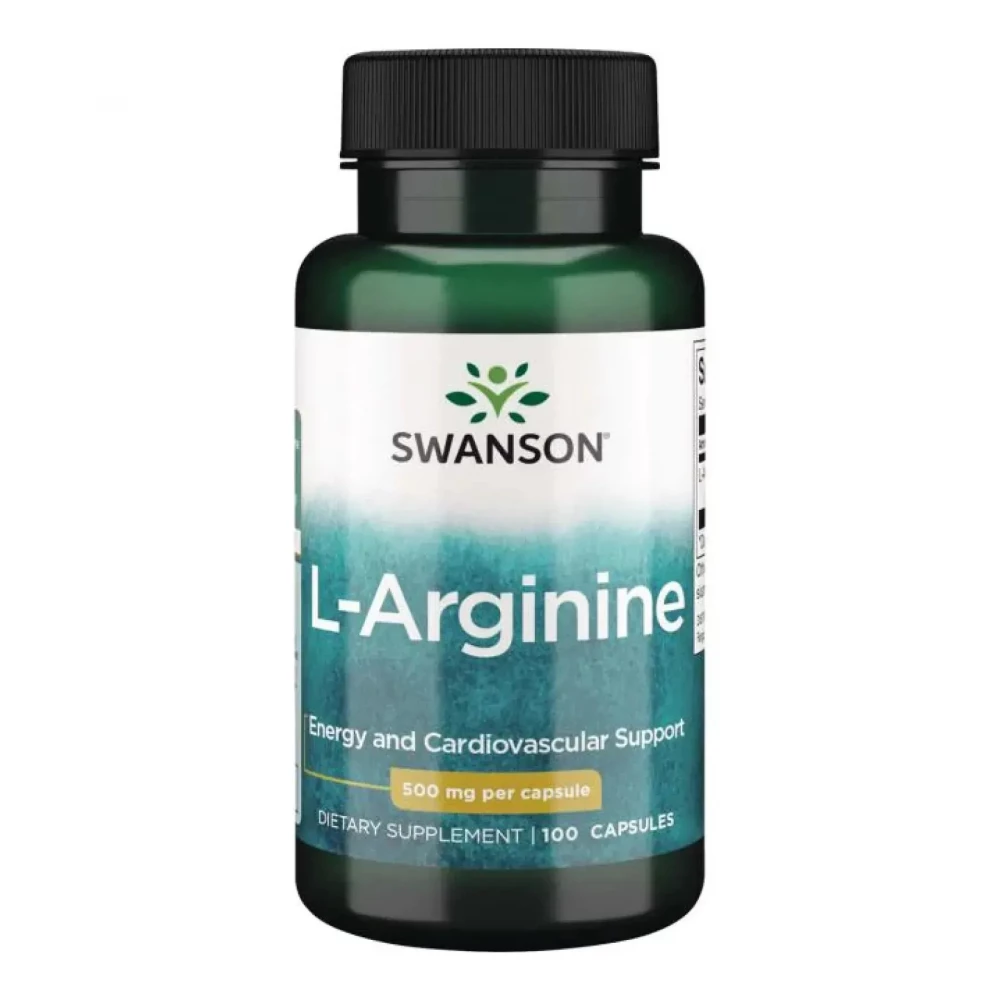 L-аргінін Swanson L-Arginine 500 mg - 100 Capsules