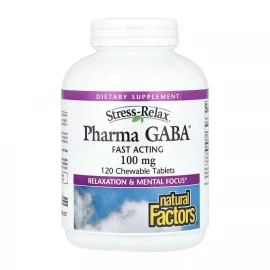 Аминокислота Natural Factors Stress-Relax® Pharma GABA® 100 mg — 120 chewtabs