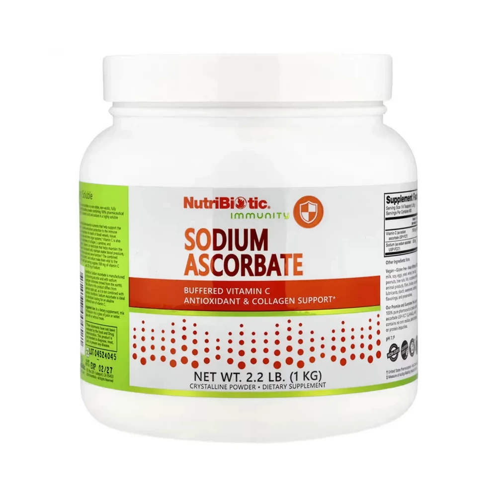 Аскорбат натрію Nutribiotic Sodium Ascorbate — 1000 g