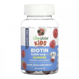 Біотин Lifeable Biotin 5,000 mcg Kids Sugar Free — 60 gummies