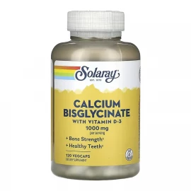 Бісгліцинат кальцію з вітаміном D-3 Solaray Calcium Bisglycinate with Vitamin D-3 1000 mg - 120 vcap