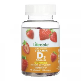 Вітамін D Lifeable Vitamin D 5,000 IU Adult — 60 gummies