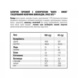 Енергетичні батончики Space Food Space Bite Nut Bar - 10x40 g 