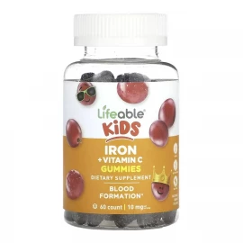 Залізо з вітаміном C Lifeable Iron + Vitamin C Kids — 60 gummies