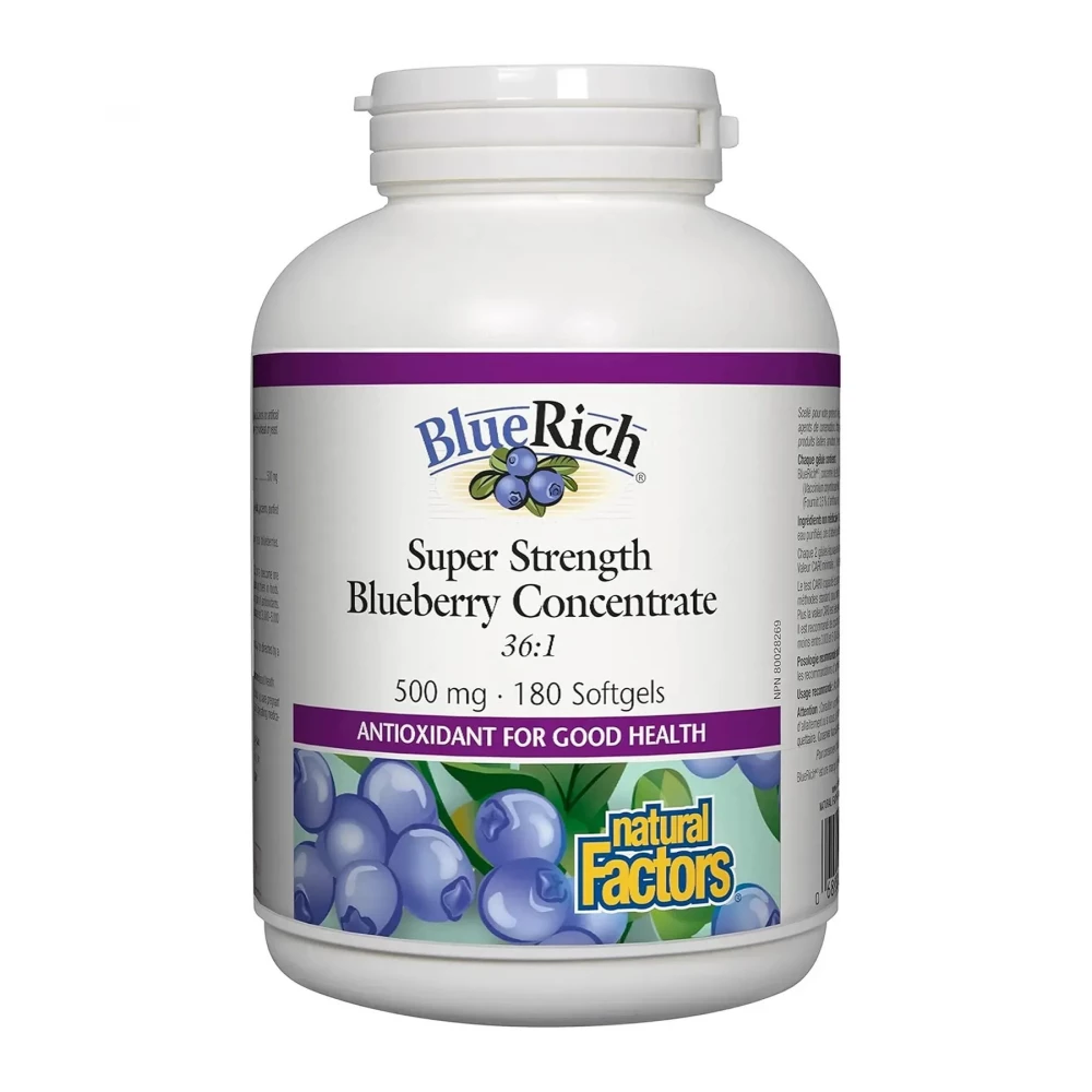Чорниця Natural Factors BlueRich 500 mg — 180 softgels