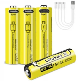 Набор аккумуляторов LiitoKala USB-T36 + USB Type-C кабель зарядки