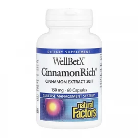 Экстракт корицы Natural Factors WellBetX CinnamonRich 150 mg - 60 caps