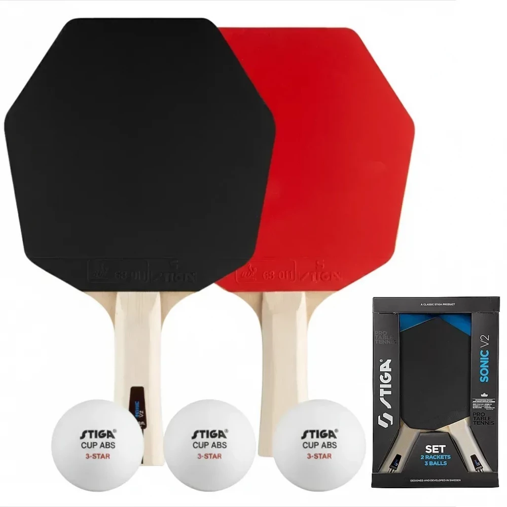 Набір для настільного тенісу Stiga Sonic V2 Cybershape 2 Bats 3 Balls
