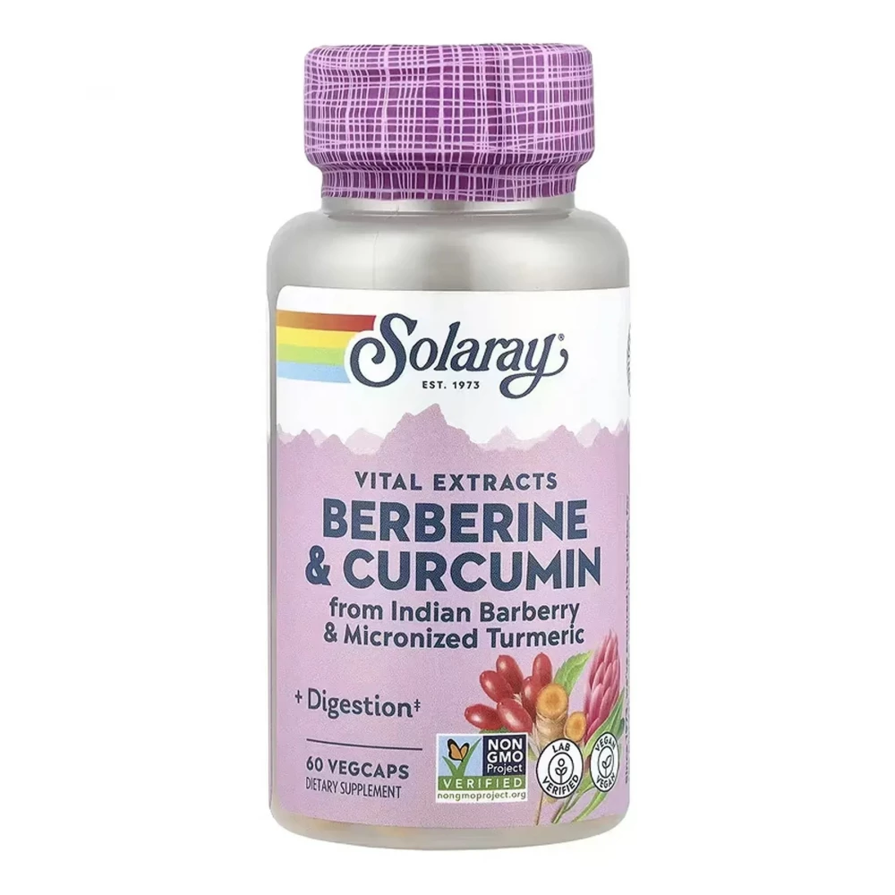 Берберин та куркумін Solaray Berberine & Curcumin 600 mg - 60 vcaps