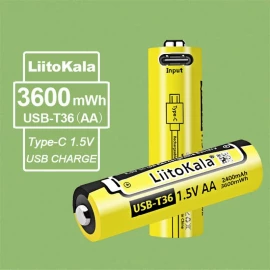 Акумулятор LiitoKala USB-T36 1.5V 3600mWh