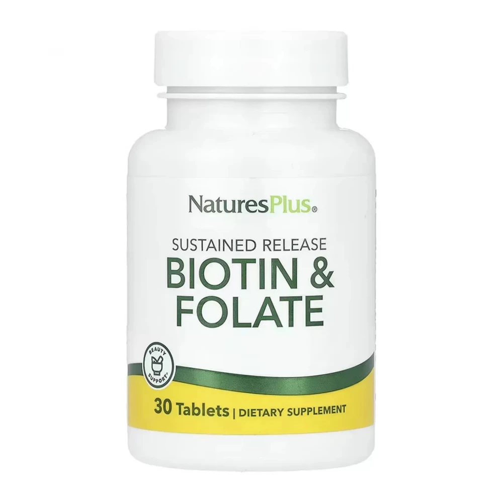 Біотин та фолат Nature's Plus Biotin & Folate - 30 tabs