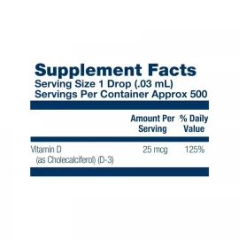 Вітамін D3 Solaray Vitamin D-3 25 mcg - 14.8 ml