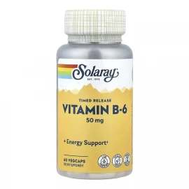 Вітаміни Solaray Vitamin B-6 Timed-Release 50 mg - 60 vcaps