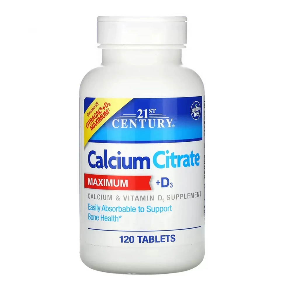 Кальцій цитрат + D3 21st Century Calcium Citrate + D3 Max - 120 tabs