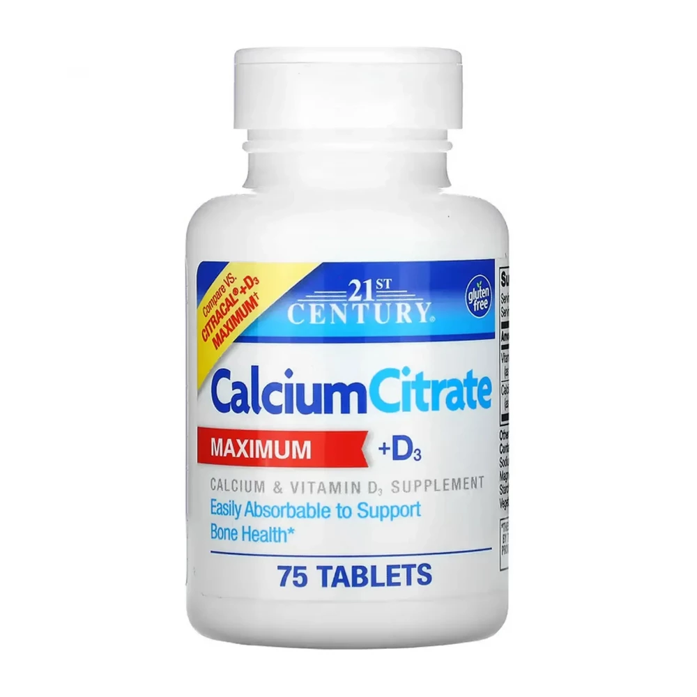 Мінеральний комплекс 21st Century Calcium Citrate + D3 - 75 tabs