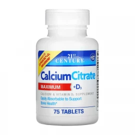 Мінеральний комплекс 21st Century Calcium Citrate + D3 - 75 tabs