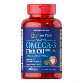 Омега-3 Puritans Pride Omega-3 Fish Oil 1000 mg (300 mg Active Omega-3) - 100 Softgels