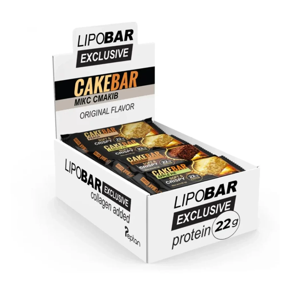 Протеиновые батончики Lipobar Cake Bar - 16x60 g Box