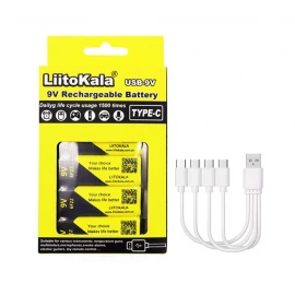 Набір акумуляторів з 4 шт LiitoKala Lii-USB-9V 5 USB Type-C кабель зарядки