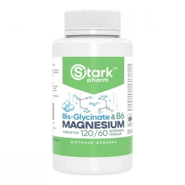 Бісгліцинат магнію Stark Pharm Magnesium Bis-Glycinate - 120 tabs